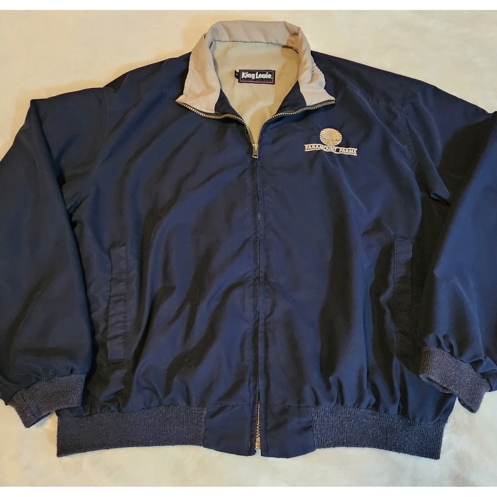King Louie Paramount Farms Windbreaker Bomber Style UFCW Mens Jacket Size Large - Picture 2 of 9